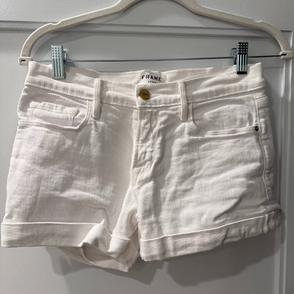 White Frame Jean Shorts Le Cutoff Style